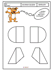 geometrik şekilleri kes yapıştır çalışmaları